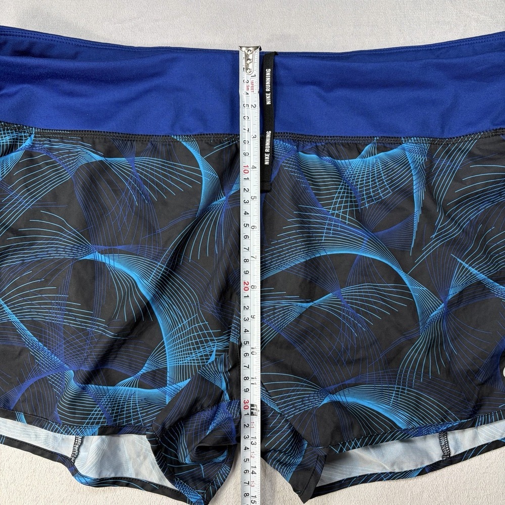 Nike Shorts Women's Size 2XL Dri-Fit Running Shorts Black Blue Activewear - Picture 7 of 11